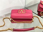 Valentino Loco Garavani Shoulder Bag In Leather Pink 27x13x6cm - 2