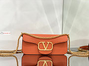 Valentino Loco Garavani Shoulder Bag In Leather Orange 27x13x6cm - 1