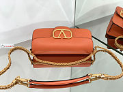 Valentino Loco Garavani Shoulder Bag In Leather Orange 27x13x6cm - 6