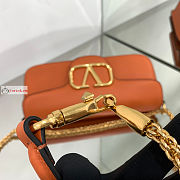 Valentino Loco Garavani Shoulder Bag In Leather Orange 27x13x6cm - 5