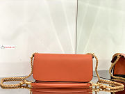 Valentino Loco Garavani Shoulder Bag In Leather Orange 27x13x6cm - 4