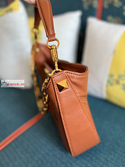 Valentino Stud Sign Hobo Bag Brown 20x15x7cm - 6
