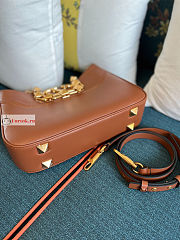 Valentino Stud Sign Hobo Bag Brown 20x15x7cm - 5