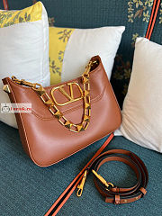 Valentino Stud Sign Hobo Bag Brown 20x15x7cm - 3
