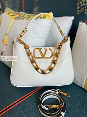 Valentino Stud Sign Hobo Bag White 20x15x7cm - 1