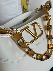 Valentino Stud Sign Hobo Bag White 20x15x7cm - 3