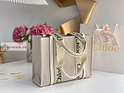 Chloe Medium Woody Tote Bag White 37x26x12cm - 5