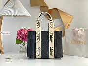 Chloe Medium Woody Tote Bag Dark Grey 37x26x12cm - 1