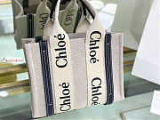 Chloe Small Woody Tote Bag Blue 26.5x20x8cm - 3