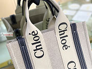 Chloe Small Woody Tote Bag Blue 26.5x20x8cm - 2