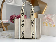 Chloe Small Woody Tote Bag White 26.5x20x8cm - 1