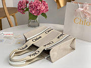 Chloe Small Woody Tote Bag White 26.5x20x8cm - 5