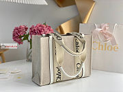 Chloe Small Woody Tote Bag White 26.5x20x8cm - 6