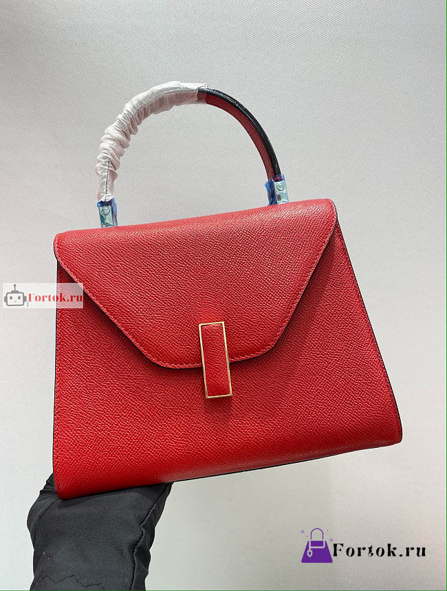 Valextra Medium Iside Bag Leather Red 12x20x26cm - 1