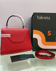 Valextra Medium Iside Bag Leather Red 12x20x26cm - 3