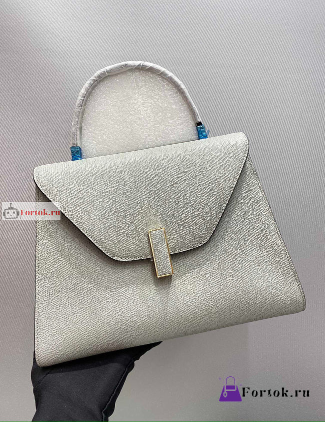 Valextra Medium Iside Bag Leather White 12x20x26cm - 1