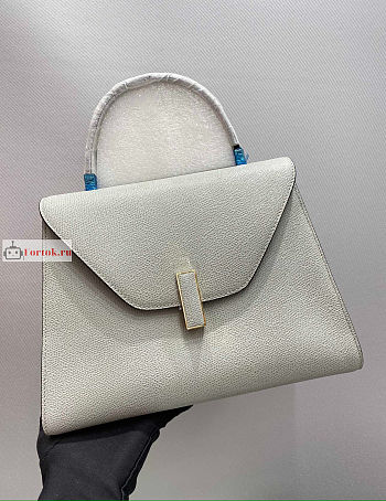 Valextra Medium Iside Bag Leather White 12x20x26cm