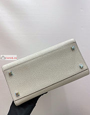 Valextra Medium Iside Bag Leather White 12x20x26cm - 6