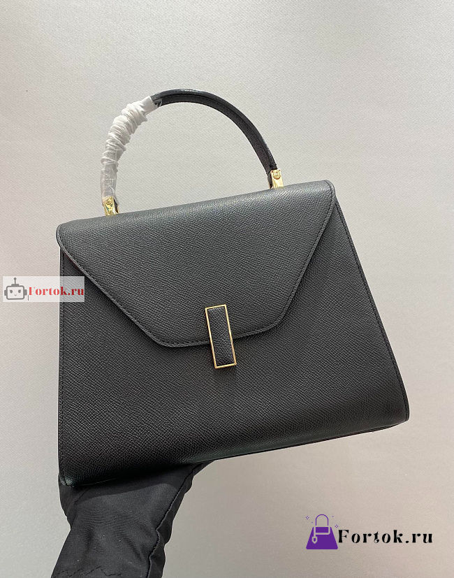 Valextra Medium Iside Bag Leather Black 12x20x26cm - 1
