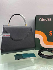 Valextra Medium Iside Bag Leather Black 12x20x26cm - 6