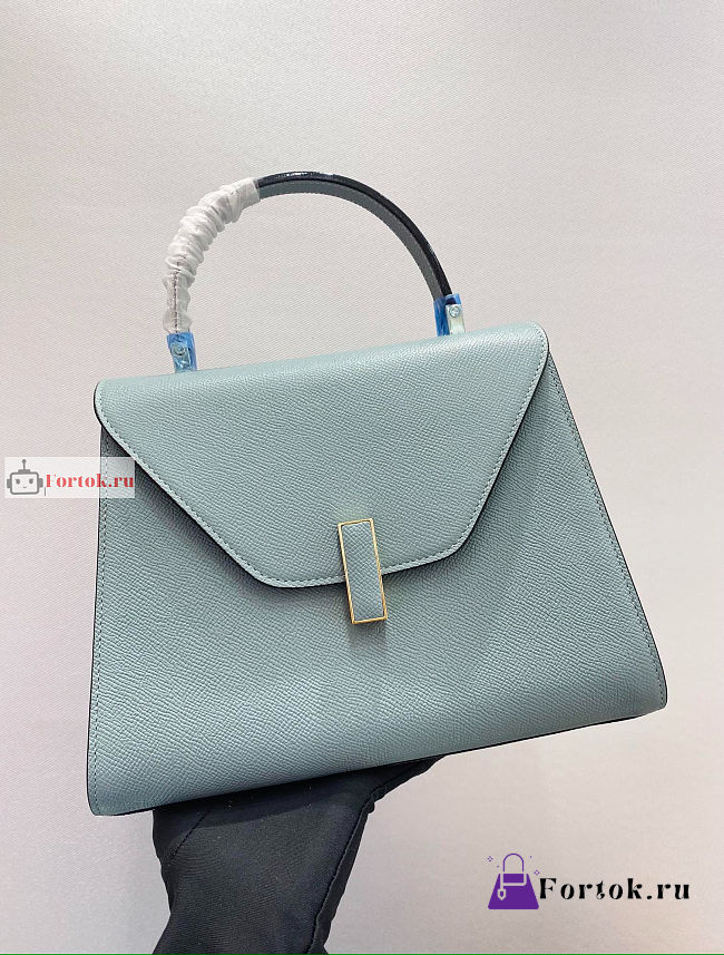Valextra Medium Iside Bag Leather Blue 12x20x26cm - 1