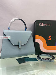 Valextra Medium Iside Bag Leather Blue 12x20x26cm - 2