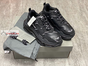 Balenciaga Triple S All Over Logo Sneaker Black 