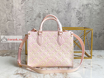 Louis Vuitton Onthego PM Sprayed Pink M46168 25x19x11.5cm