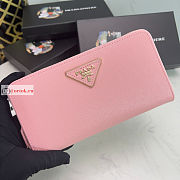 Prada Large Zipper Wallet In Leather Pink 1ML506 20x10cm - 3