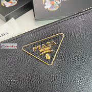 Prada Large Zipper Wallet In Leather Black 1ML506 20x10cm - 2