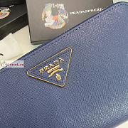 Prada Large Zipper Wallet In Leather Dark Blue 1ML506 20x10cm - 5