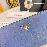 Prada Large Zipper Wallet With Logo Lettering In Leather Dark Blue 1ML506 20x10cm - 2