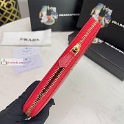 Prada Large Zipper Wallet With Logo Lettering In Leather Red 1ML506 20x10cm - 6