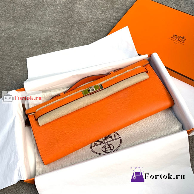 Hermes Kelly Cut Clutch Epsom Leather Orange 31x13x2.5cm - 1