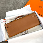 Hermes Kelly Cut Clutch Epsom Leather Brown 31x13x2.5cm - 5