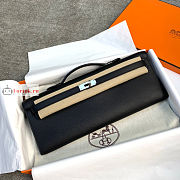 Hermes Kelly Cut Clutch Epsom Silver-Metal Leather Black 31x13x2.5cm - 1