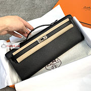 Hermes Kelly Cut Clutch Epsom Silver-Metal Leather Black 31x13x2.5cm - 3