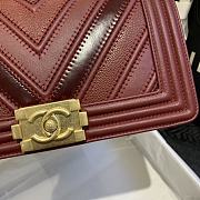 Chanel Medium Chevron Mix Leather Flap Boy Bag Red A67086 25x16x9cm - 2