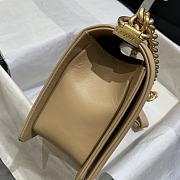 Chanel Medium Chevron Mix Leather Flap Boy Bag Beige A67086 25x16x9cm - 6