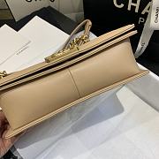 Chanel Medium Chevron Mix Leather Flap Boy Bag Beige A67086 25x16x9cm - 5