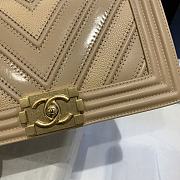Chanel Medium Chevron Mix Leather Flap Boy Bag Beige A67086 25x16x9cm - 2