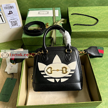 Gucci Mini Horsebit 1955 Bag Black 677212 20x19.5x7.5cm