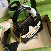 Gucci Mini Horsebit 1955 Bag Black 677212 20x19.5x7.5cm - 6