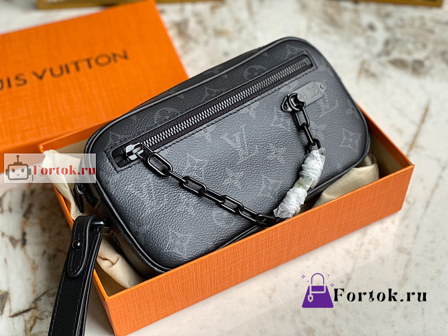 Louis Vuitton Pochette Volga Monogram Eclipse Canvas M68321 23x11.5x4cm - 1