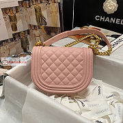 Chanel Small Boy Messenger Bag In Leather Pink AS3350 12.5×18×6cm - 5