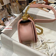 Chanel Small Boy Messenger Bag In Leather Pink AS3350 12.5×18×6cm - 3