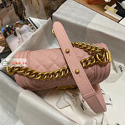 Chanel Small Boy Messenger Bag In Leather Pink AS3350 12.5×18×6cm - 2