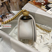Chanel Small Boy Messenger Bag In Leather White AS3350 12.5×18×6cm - 6
