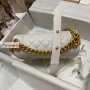 Chanel Small Boy Messenger Bag In Leather White AS3350 12.5×18×6cm - 5
