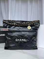 Chanel 22 Handbag Calfskin Leather Black AS3261 38×42×8cm - 1